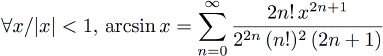 arcsin(x)=...